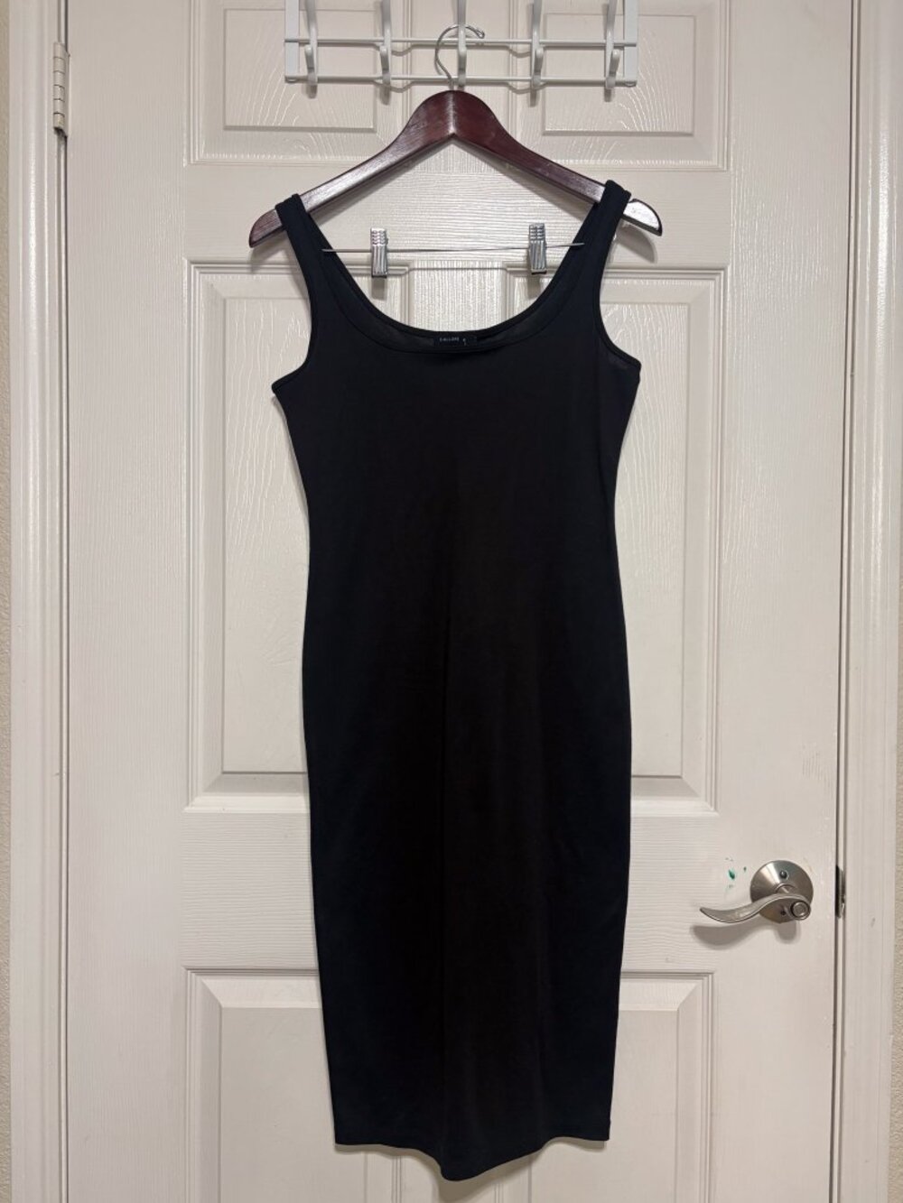 Black Sleeveless Back Slit Midi Dress, Calliope Size M